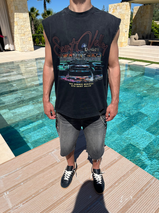 STUD DENIM JORTS