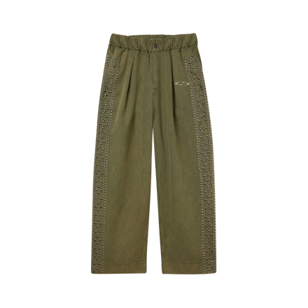 STUD PLEATED TROUSERS