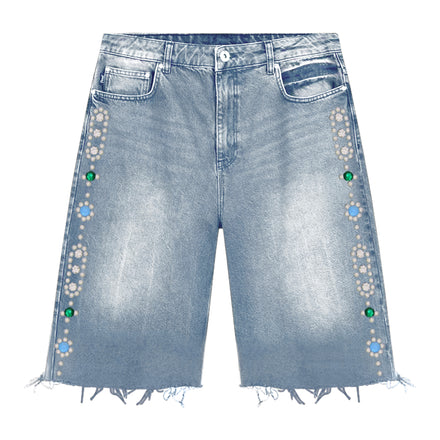 STUD DENIM JORTS