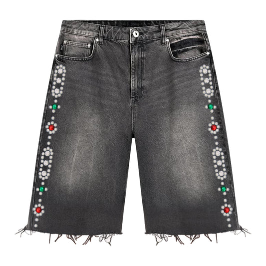 STUD DENIM JORTS