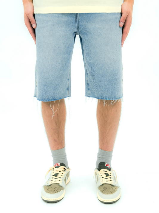 STUD DENIM JORTS