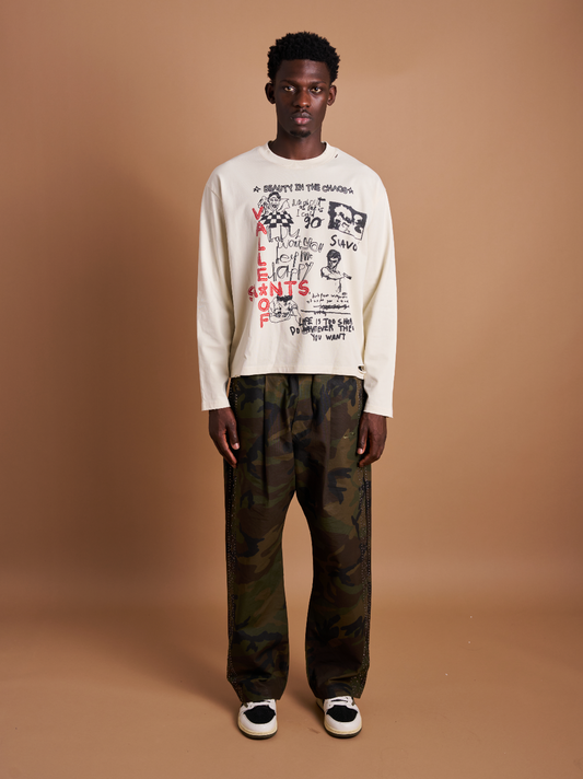 STUD PLEATED TROUSER