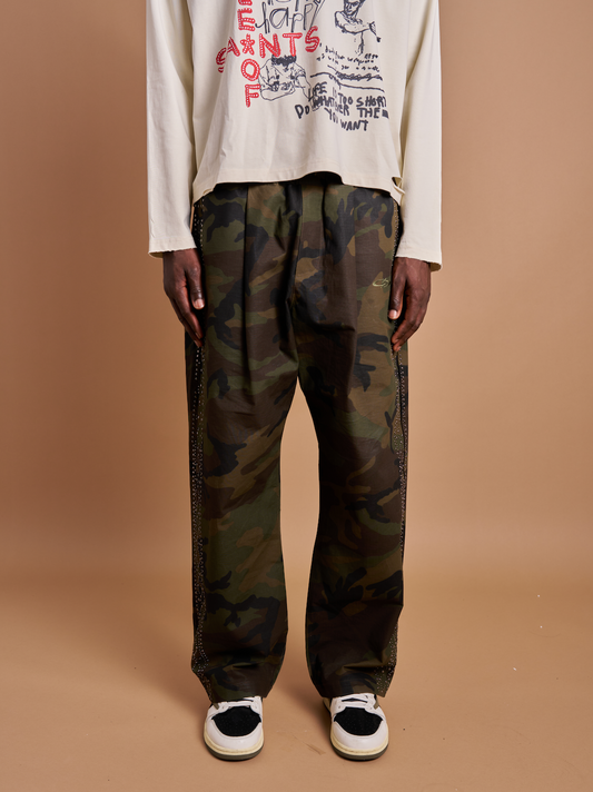 STUD PLEATED TROUSER