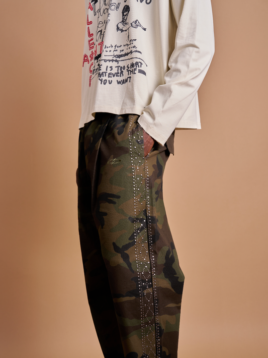 STUD PLEATED TROUSER
