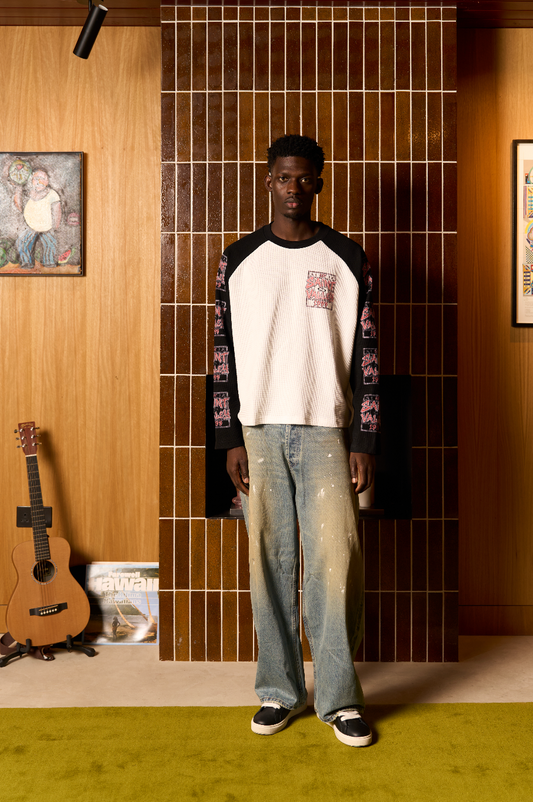 SAINT VALLEY RAGLAN WAFFLE
