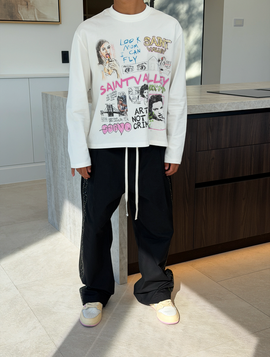 STUD PLEATED TROUSER