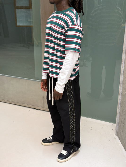 STRIPE POCKET LAYERED T-SHIRT