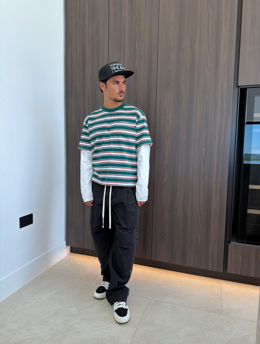 STRIPE POCKET LAYERED T-SHIRT