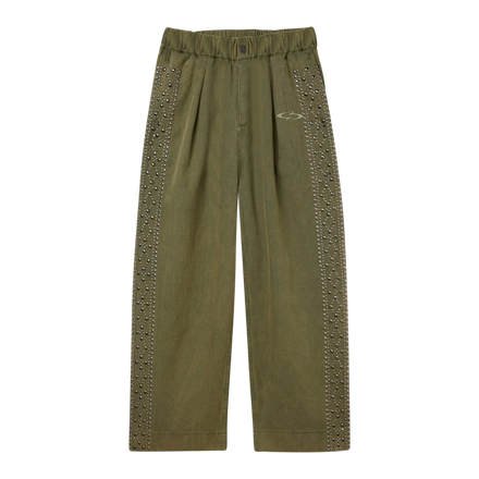 STUD PLEATED TROUSERS